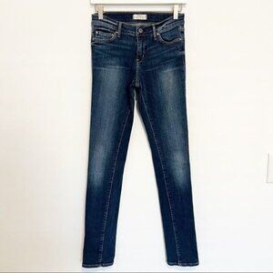 Principle Mystic Dark Wash Mid Rise‎ Blue Skinny Jeans Stretch Casual Size 26
